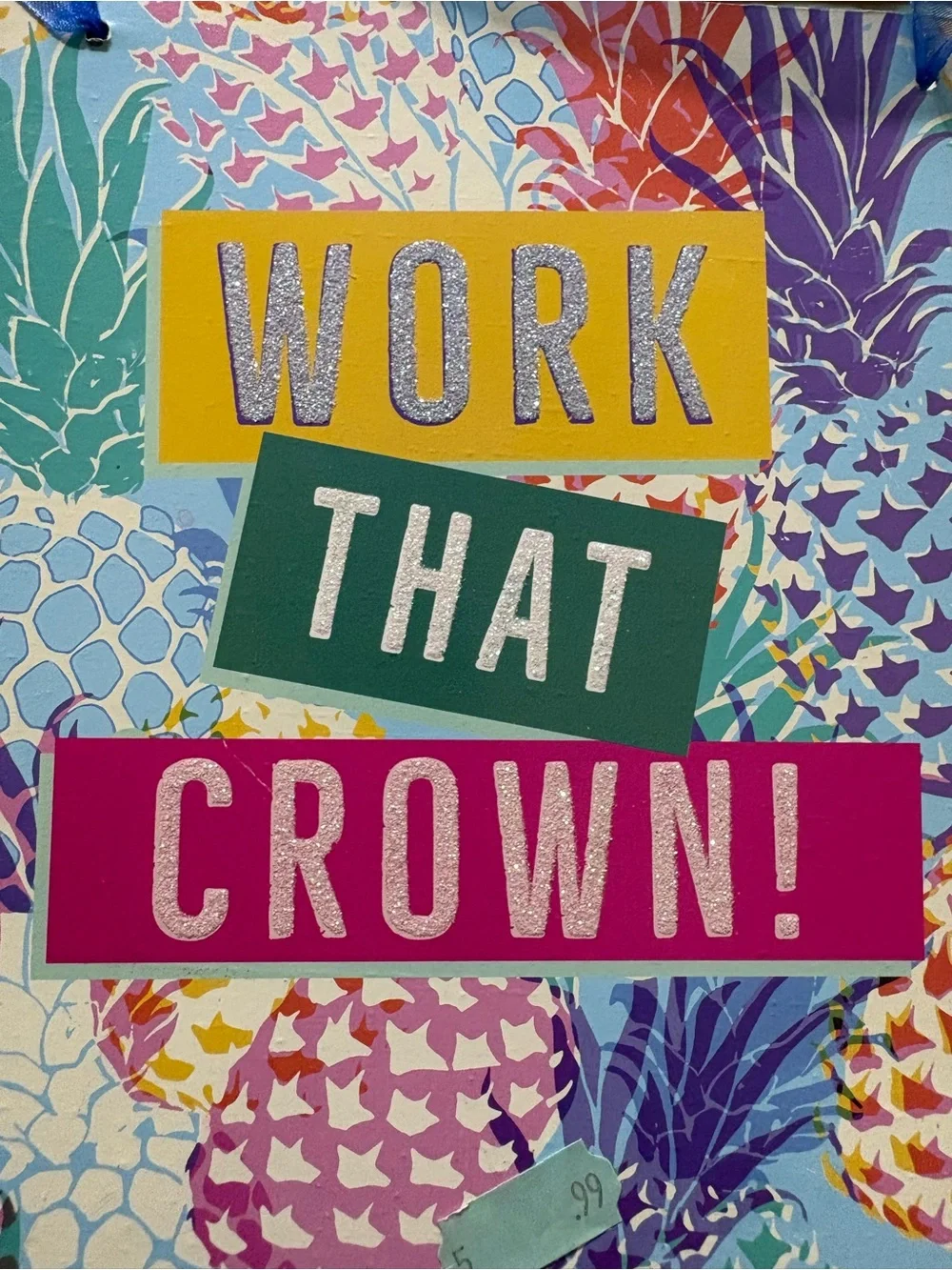 Work that Crown galvanized metal Tropical Hanging sign